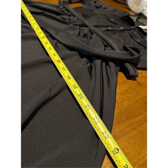 Matilda Jane Paint By Numbers Womens Black Dress Black Belted Pockets Stretch L - Picture 10 of 11